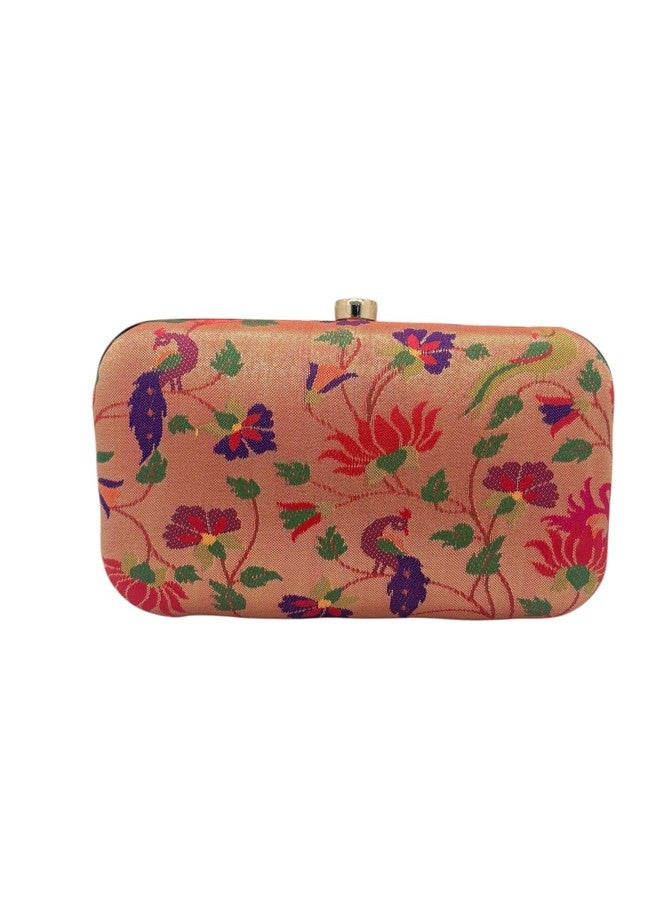 Firstdemand Paithani Clutch Bag for Women - Ethnic Silk Potli Purse with Zari Work | Traditional Handcrafted Evening Party Bag | Festive Bridal Wedding Accessory | Handmade Handbag - Image 1